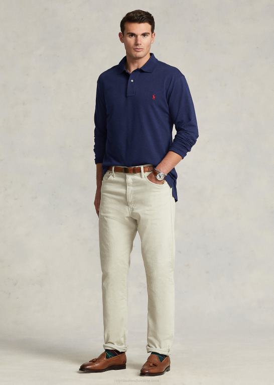 newport flåde Mænd Ralph Lauren mesh langærmet poloshirt Z426B1871