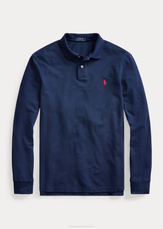 newport flåde Mænd Ralph Lauren mesh langærmet poloshirt alle pasform Z426B154