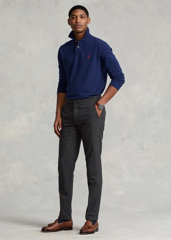 newport flåde Mænd Ralph Lauren mesh langærmet poloshirt alle pasform Z426B154