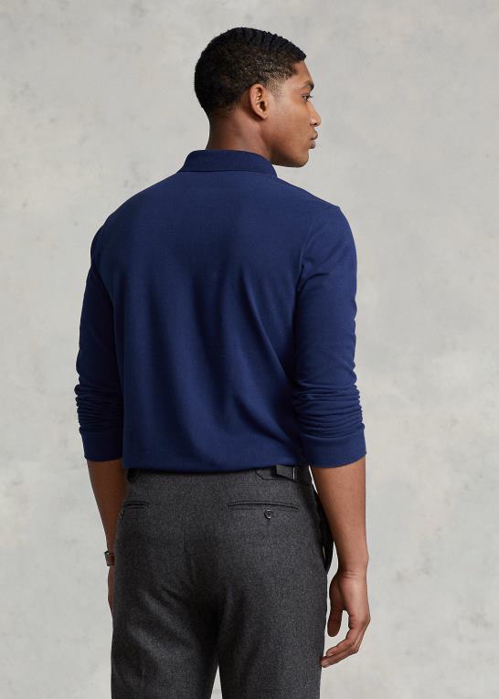 newport flåde Mænd Ralph Lauren mesh langærmet poloshirt alle pasform Z426B154