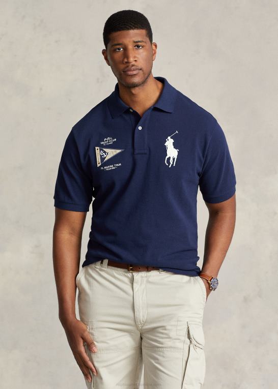 newport flåde Mænd Ralph Lauren stor pony mesh poloshirt Z426B8680