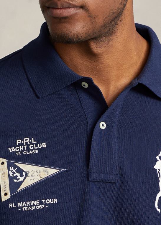 newport flåde Mænd Ralph Lauren stor pony mesh poloshirt Z426B8680
