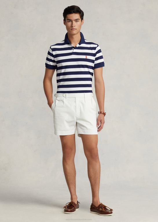 newport navy/hvid Mænd Ralph Lauren klassisk pasform stribet mesh poloshirt Z426B8429