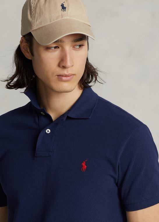 newport navy/rød Mænd Ralph Lauren slim fit mesh poloshirt Z426B5