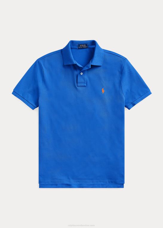 ny iris blå/orange Mænd Ralph Lauren slim fit mesh mode poloshirt Z426B15