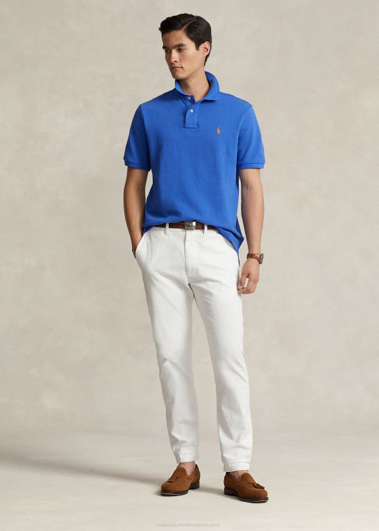 ny iris blå/orange Mænd Ralph Lauren slim fit mesh mode poloshirt Z426B15