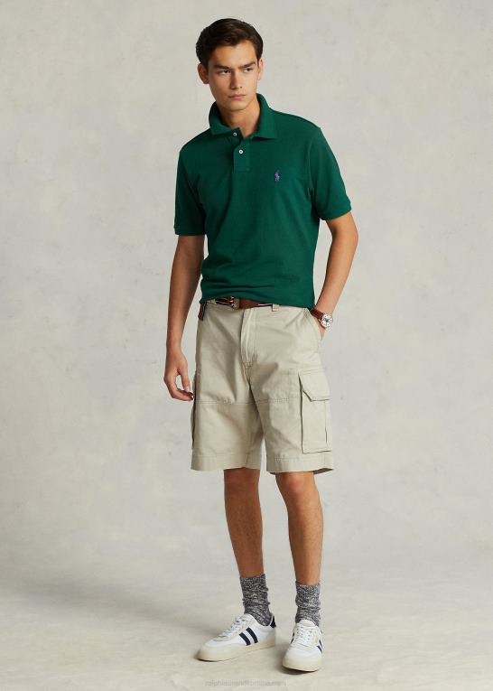 ny skov/lilla Mænd Ralph Lauren slim fit mesh behagelig poloshirt Z426B25