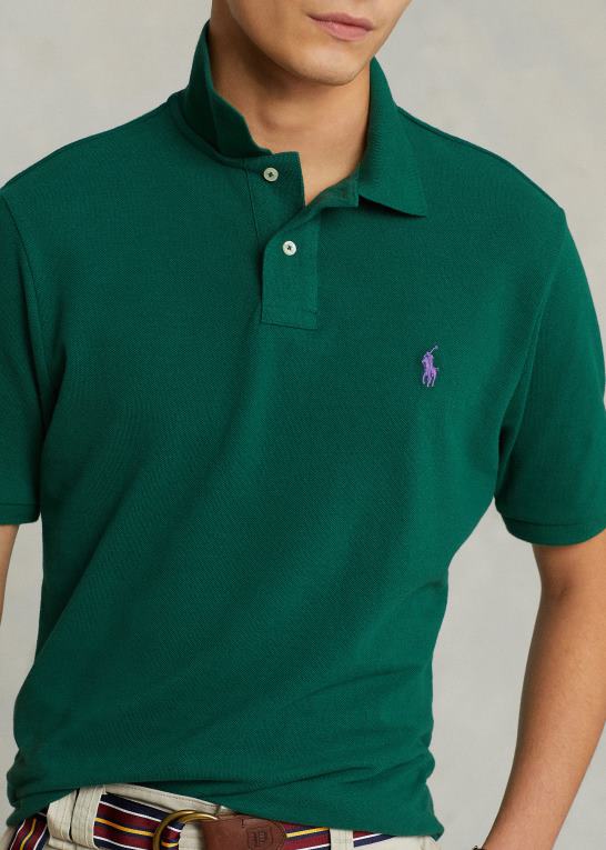 ny skov/lilla Mænd Ralph Lauren slim fit mesh behagelig poloshirt Z426B25