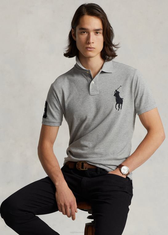 og over lyng Mænd Ralph Lauren brugerdefineret slank pasform stor pony mesh poloshirt Z426B847