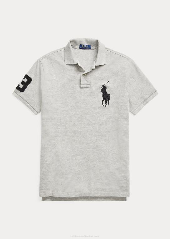 og over lyng Mænd Ralph Lauren brugerdefineret slank pasform stor pony mesh poloshirt Z426B847