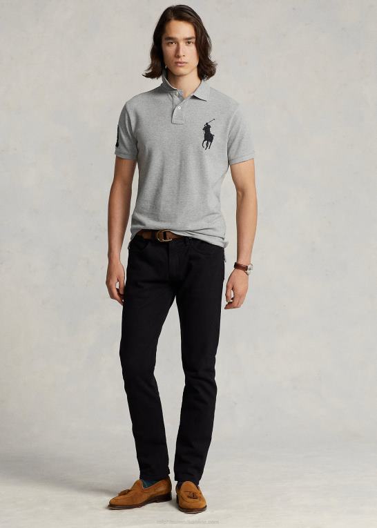 og over lyng Mænd Ralph Lauren brugerdefineret slank pasform stor pony mesh poloshirt Z426B847