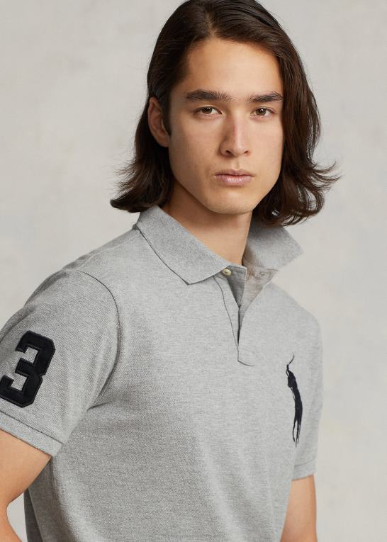 og over lyng Mænd Ralph Lauren brugerdefineret slank pasform stor pony mesh poloshirt Z426B847