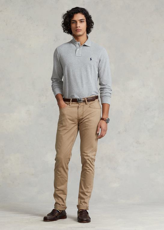 og over lyng Mænd Ralph Lauren mesh langærmet poloshirt alle pasform Z426B152