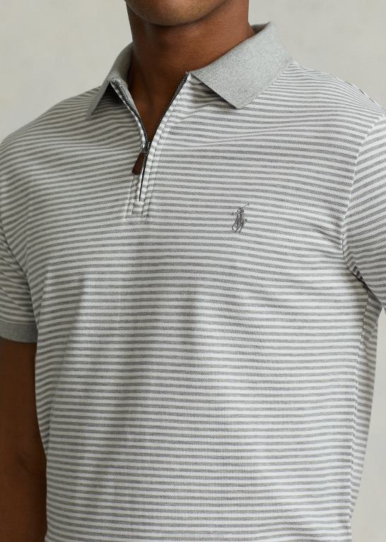 og over lyng/hvid Mænd Ralph Lauren brugerdefineret slim fit poloshirt i stretch mesh Z426B873