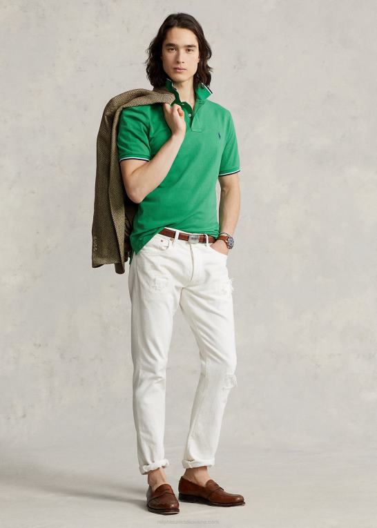 optisk grøn Mænd Ralph Lauren klassisk pasform mesh poloshirt Z426B589