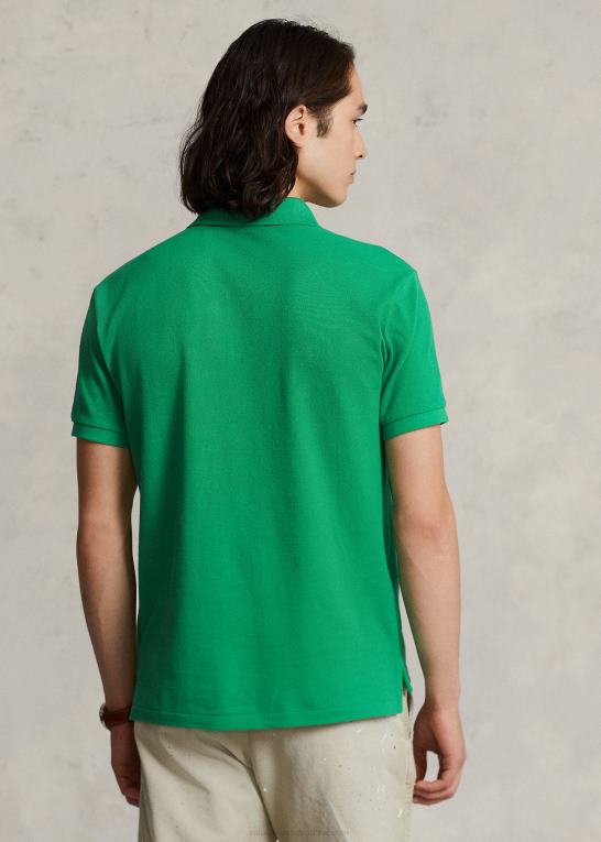 optisk grøn Mænd Ralph Lauren slim fit mesh behagelig poloshirt Z426B24
