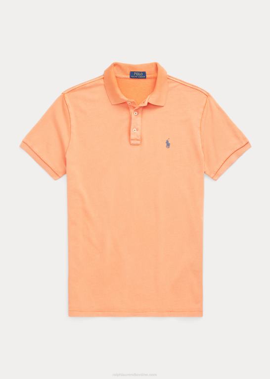 optisk orange Mænd Ralph Lauren brugerdefineret slim fit spa frotté poloshirt Z426B1139
