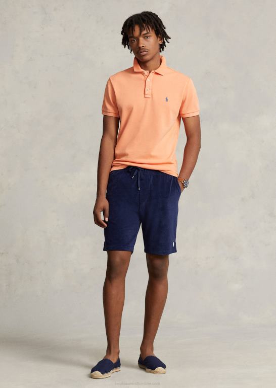 optisk orange Mænd Ralph Lauren brugerdefineret slim fit spa frotté poloshirt Z426B1139