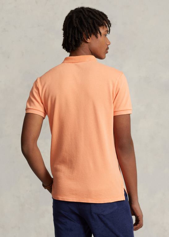 optisk orange Mænd Ralph Lauren brugerdefineret slim fit spa frotté poloshirt Z426B1139