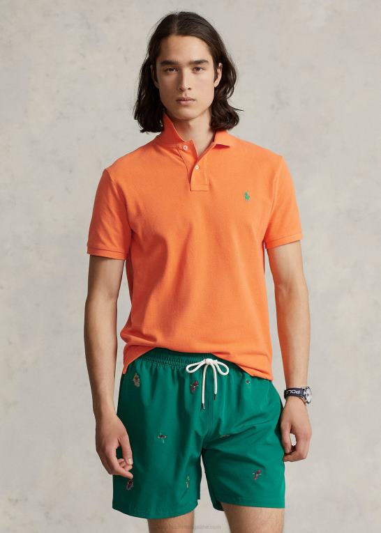 optisk orange Mænd Ralph Lauren slim fit mesh poloshirt Z426B8357