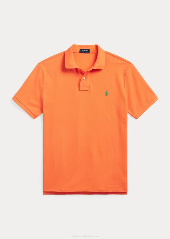 optisk orange Mænd Ralph Lauren slim fit mesh poloshirt Z426B8357