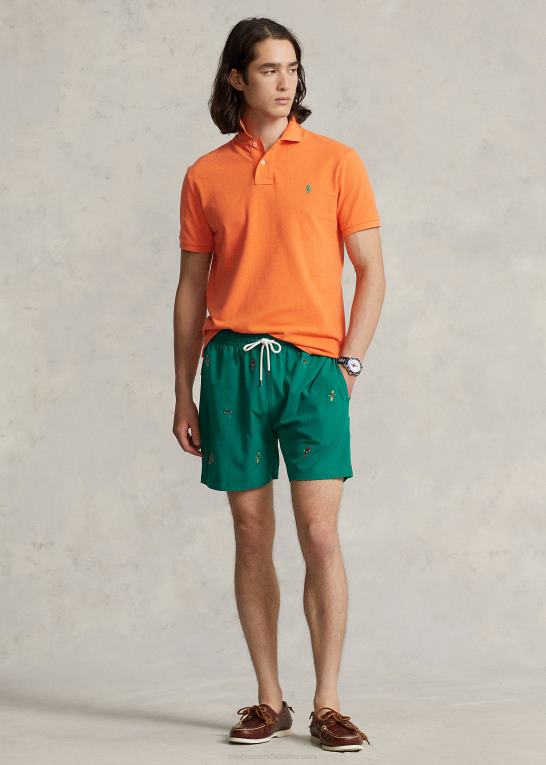 optisk orange Mænd Ralph Lauren slim fit mesh poloshirt Z426B8357