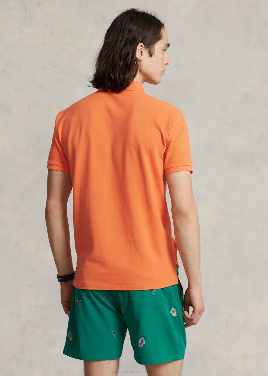 optisk orange Mænd Ralph Lauren slim fit mesh poloshirt Z426B8357