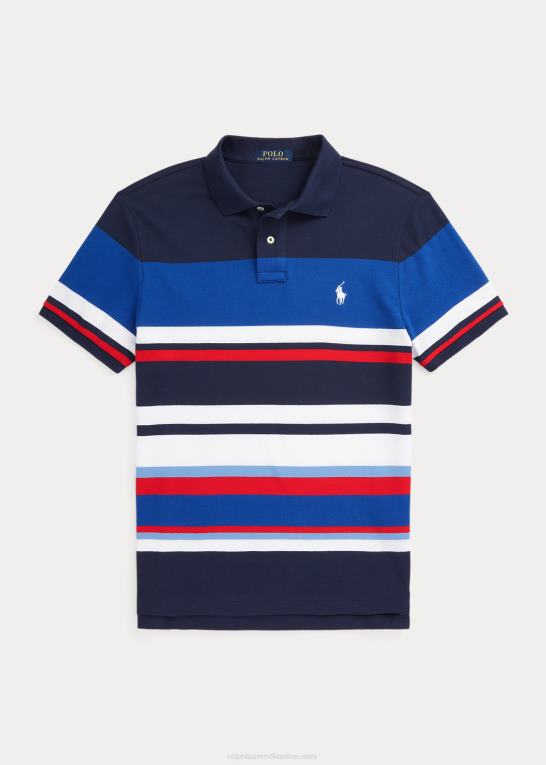 pacific royal multi Mænd Ralph Lauren klassisk pasform stribet mesh poloshirt Z426B523