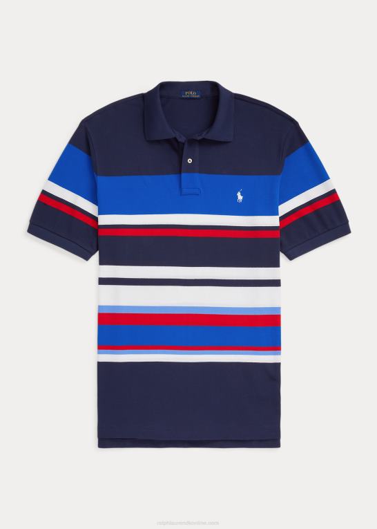 pacific royal multi Mænd Ralph Lauren stribet mesh poloshirt Z426B1564