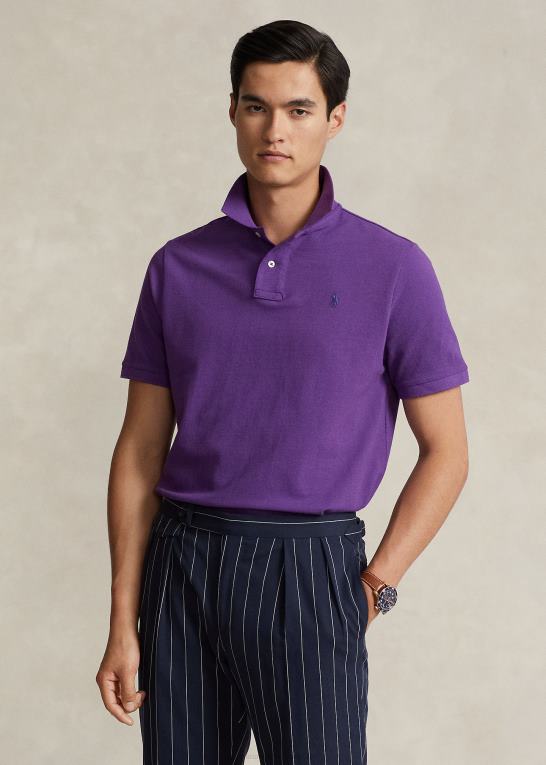 paloma lilla/marineblå Mænd Ralph Lauren slim fit mesh poloshirt Z426B37