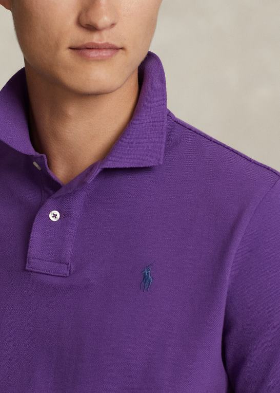 paloma lilla/marineblå Mænd Ralph Lauren slim fit mesh poloshirt Z426B37