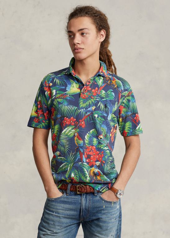 papegøje multi Mænd Ralph Lauren klassisk pasform tropisk jersey poloshirt Z426B1027