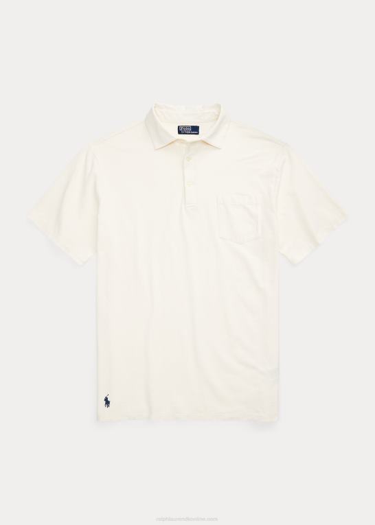 pergament creme Mænd Ralph Lauren bomuld-hør poloshirt Z426B1595