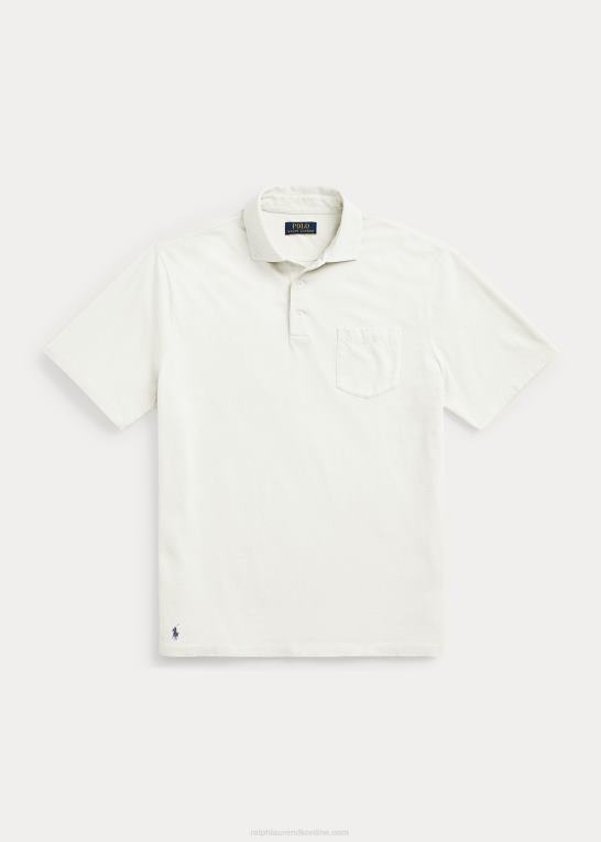 pergament creme Mænd Ralph Lauren klassisk pasform bomuld-hør poloshirt Z426B827
