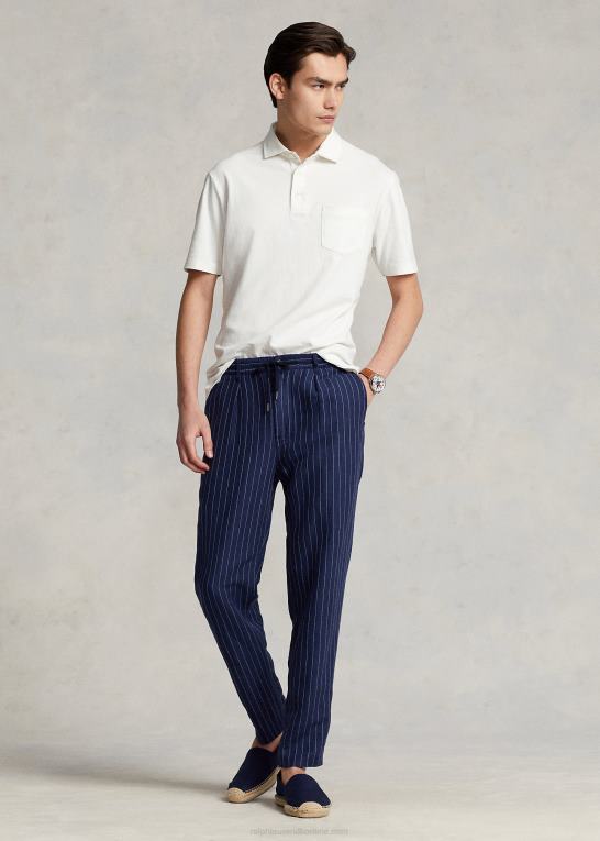 pergament creme Mænd Ralph Lauren klassisk pasform bomuld-hør poloshirt Z426B827