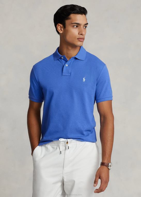 pigesten blå Mænd Ralph Lauren slim fit mesh mode poloshirt Z426B14