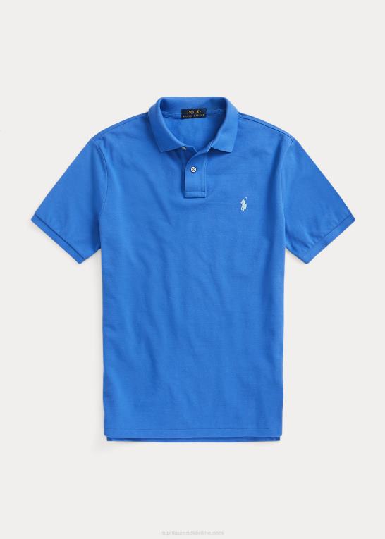 pigesten blå Mænd Ralph Lauren slim fit mesh mode poloshirt Z426B14
