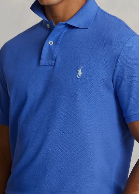 pigesten blå Mænd Ralph Lauren slim fit mesh mode poloshirt Z426B14