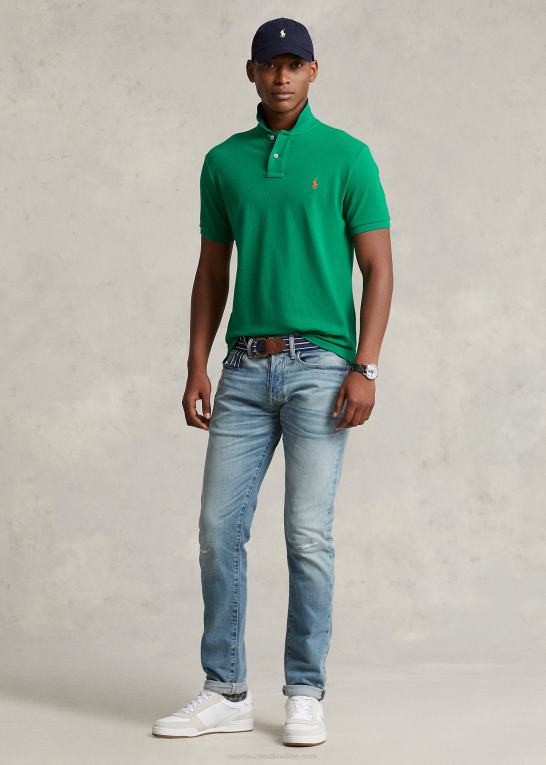 primær grøn Mænd Ralph Lauren slim fit mesh ny poloshirt Z426B28