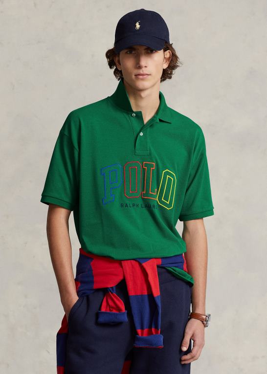 primær grøn Mænd Ralph Lauren stor pasform logo mesh poloshirt Z426B708