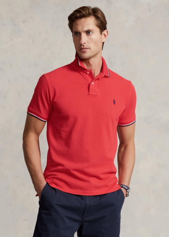 røde rev Mænd Ralph Lauren klassisk pasform mesh poloshirt Z426B585