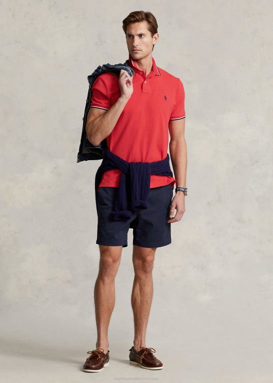 røde rev Mænd Ralph Lauren klassisk pasform mesh poloshirt Z426B585
