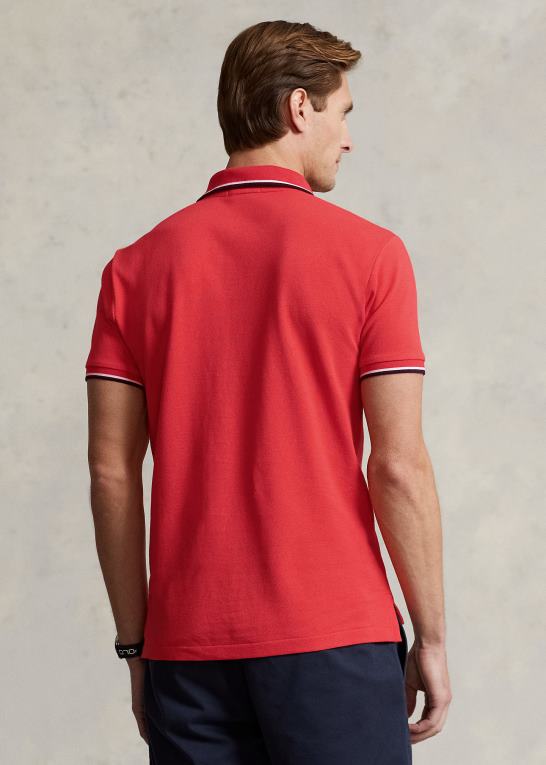 røde rev Mænd Ralph Lauren klassisk pasform mesh poloshirt Z426B585