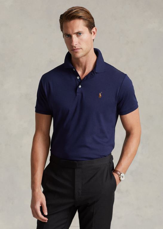 raffineret flåde Mænd Ralph Lauren blød bomulds poloshirt - alle passer Z426B188