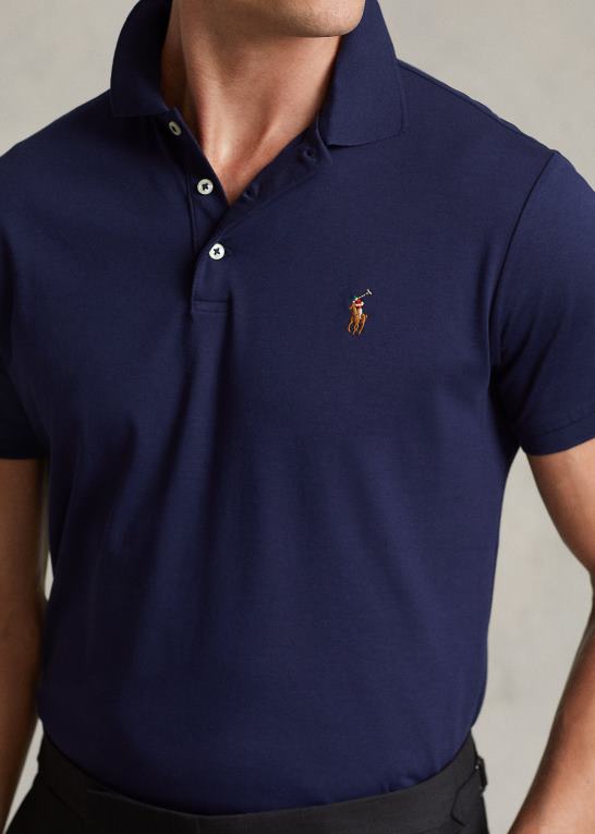 raffineret flåde Mænd Ralph Lauren blød bomulds poloshirt - alle passer Z426B188
