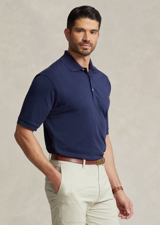 raffineret flåde Mænd Ralph Lauren blød poloshirt i bomuld Z426B1541