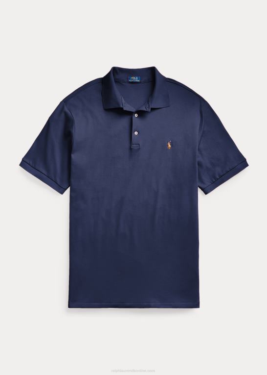 raffineret flåde Mænd Ralph Lauren blød poloshirt i bomuld Z426B1541