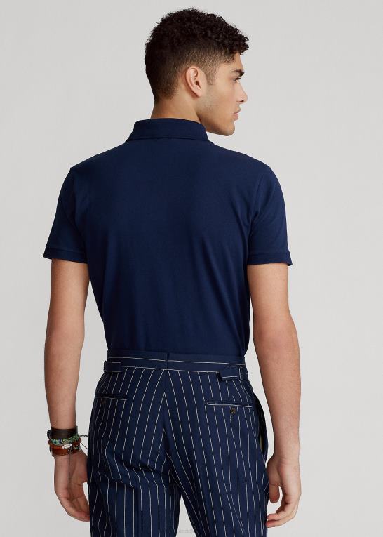 raffineret flåde Mænd Ralph Lauren brugerdefineret slim fit poloshirt i stretch mesh Z426B527