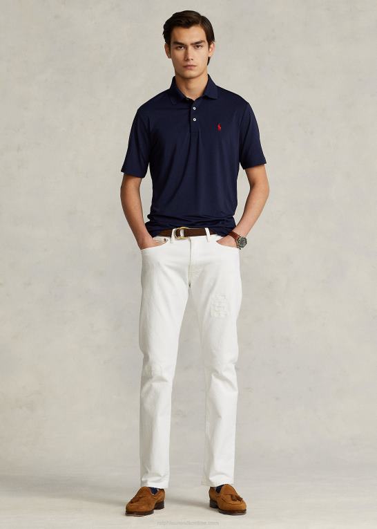 raffineret flåde Mænd Ralph Lauren klassisk pasform ydeevne poloshirt Z426B359