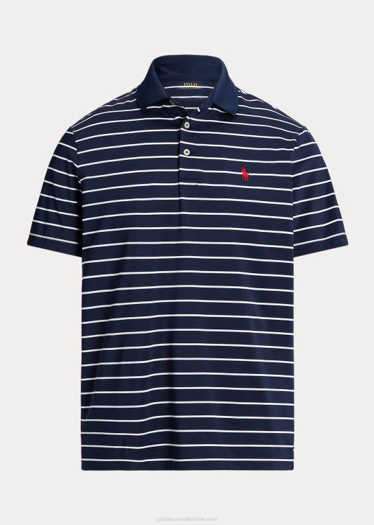 raffineret marineblå/hvid Mænd Ralph Lauren klassisk pasform ydeevne poloshirt Z426B682